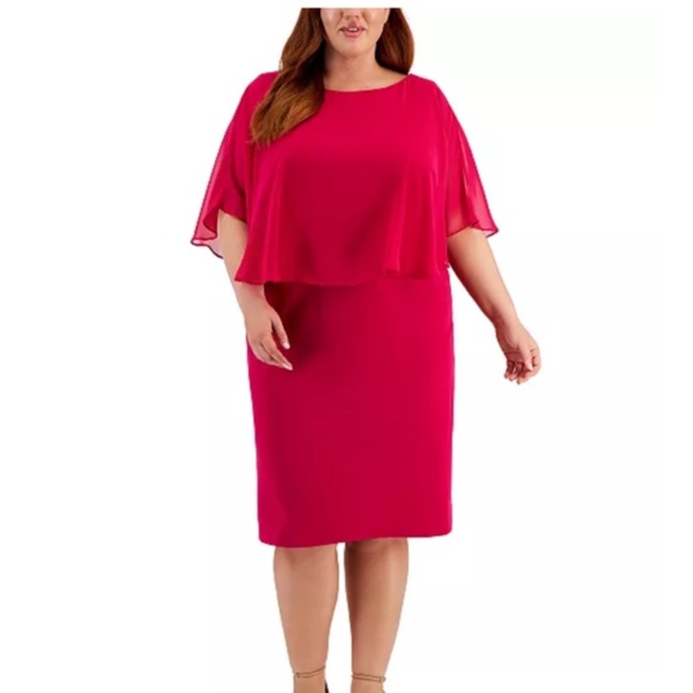 Elegant Pink Dress with Sheer Overlay